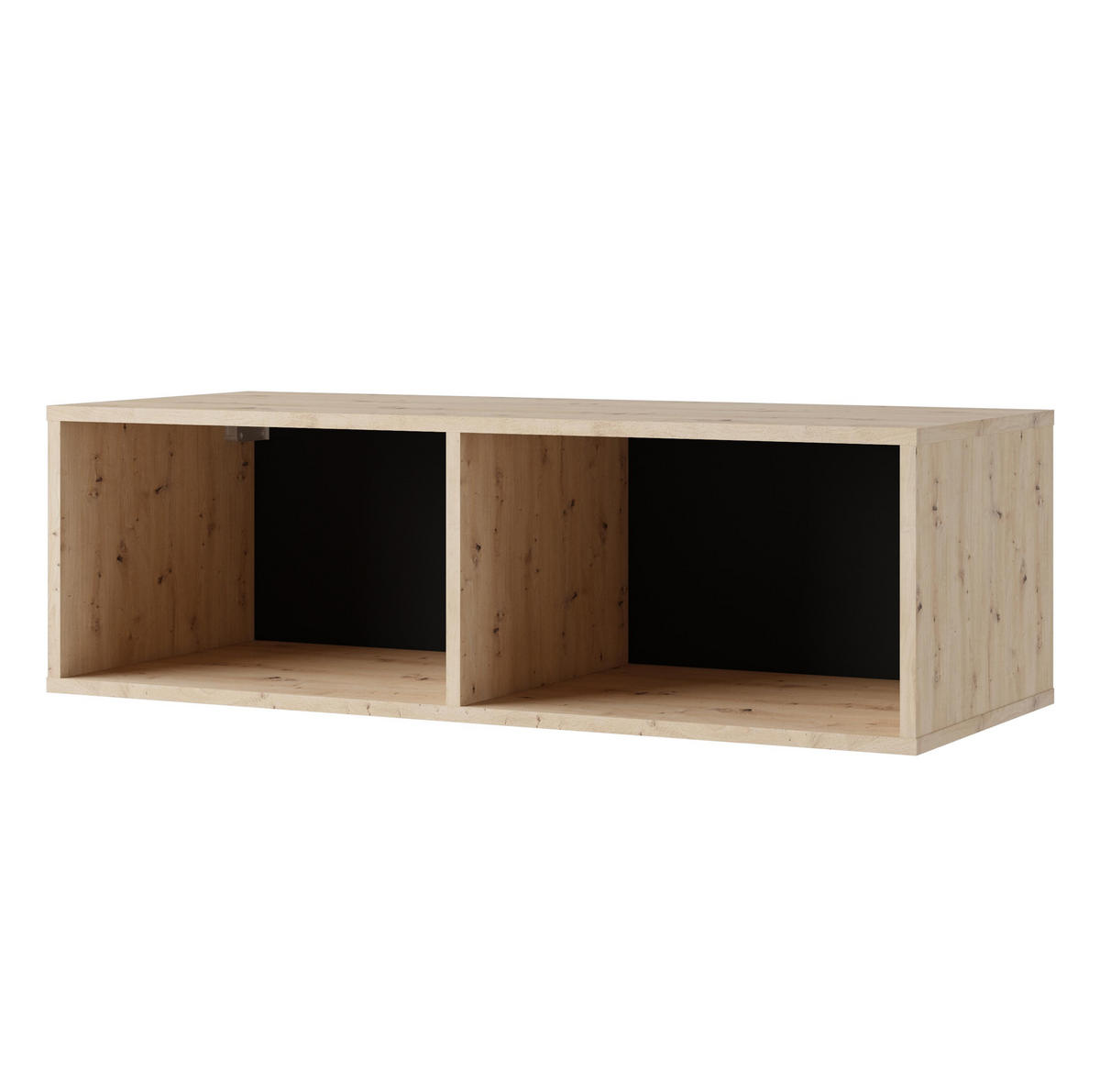 WOHNWAND Kossana 33 Modern Goldene Eiche/Schwarz 300/68/43 cm Stauraumwunder - Schwarz, Holzwerkstoff/Kunststoff (300/68/43cm) - AX Living