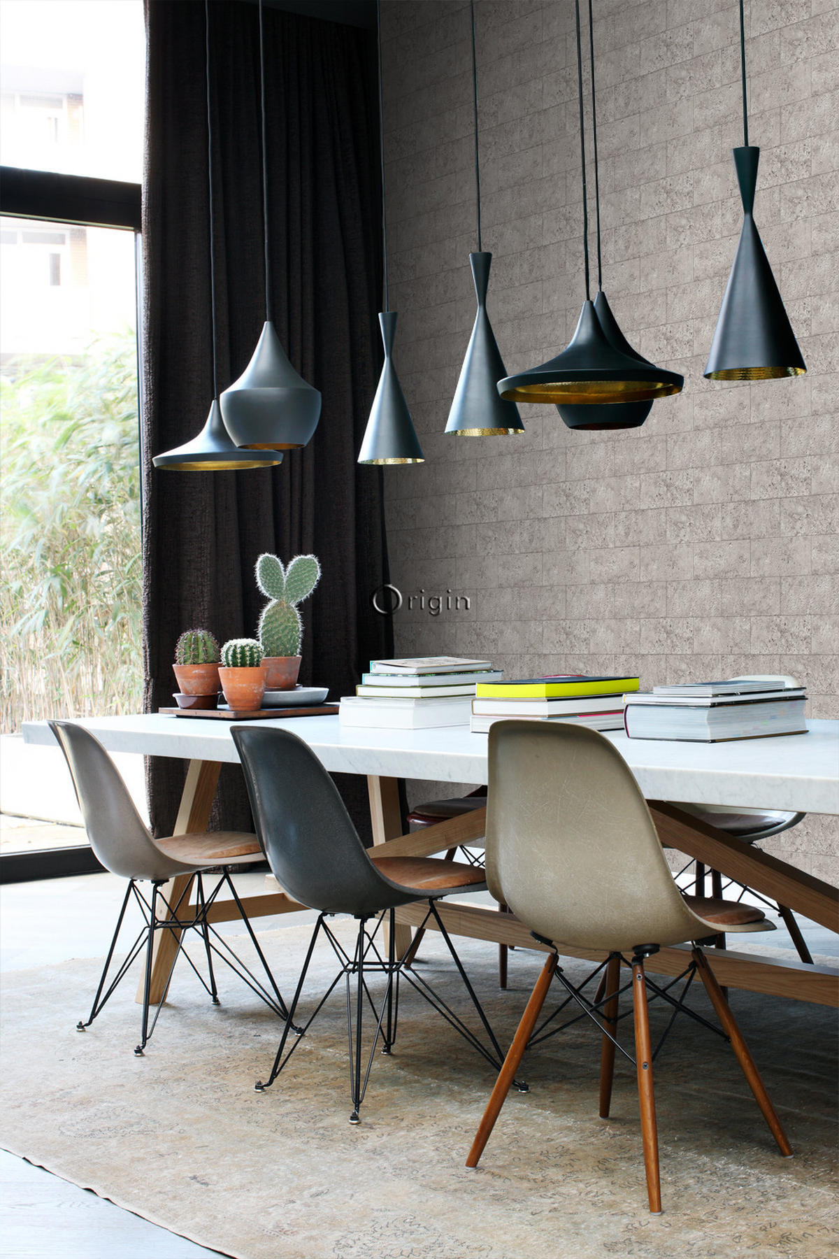 TAPETE Stein-Optik 53 cm x 10.05 m - Grau, Papier (53/1000cm) - Origin Wallcoverings