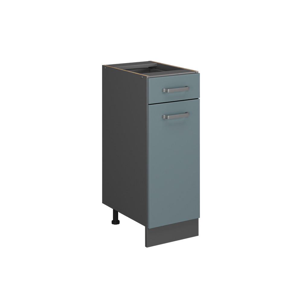 KÜCHENUNTERSCHRANK R-Line Blau-Grau 30 cm ohne AP - Anthrazit/Blaugrau, Holzwerkstoff (30/81.6/46cm) - Vicco
