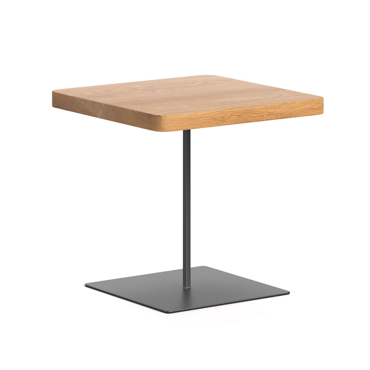 NACHTTISCH Plane aus massivem Eichenholz - Eichefarben/Schwarz, Holz/Metall (40/39/40cm) - Danzz