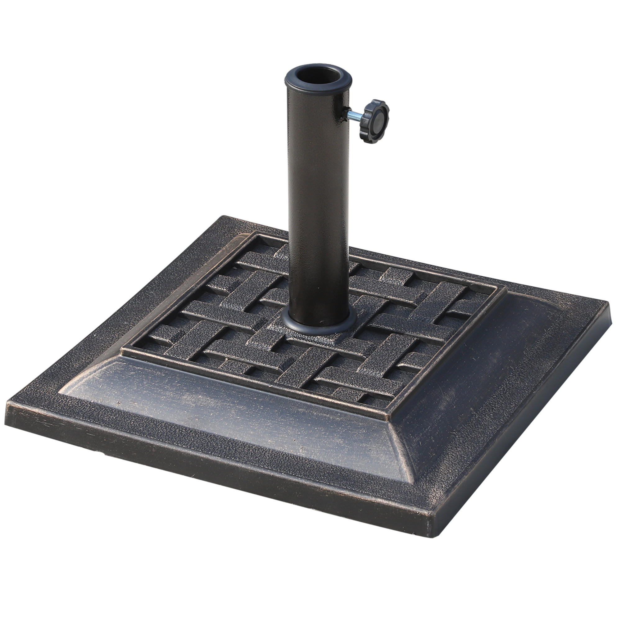 SONNENSCHIRMSTÄNDER 9kg 38/48mm Polyesterharz Bronze L44 x B44 x H33cm - Bronzefarben, Kunststoff (44/44cm) - Outsunny