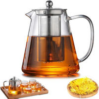 TEEKANNE mit Siebeinsatz 1300 ml Borosilikatglas hitzebeständig - Transparent, Glas (16/16cm)