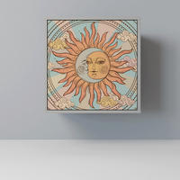 SIDEBOARD MYSTICAL STRUCTURE, Grau, 57,5x42x57,5 cm, Ohne Füße - Multicolor/Grau, Holzwerkstoff (57.5/57.5/42cm) - SpaceRebels