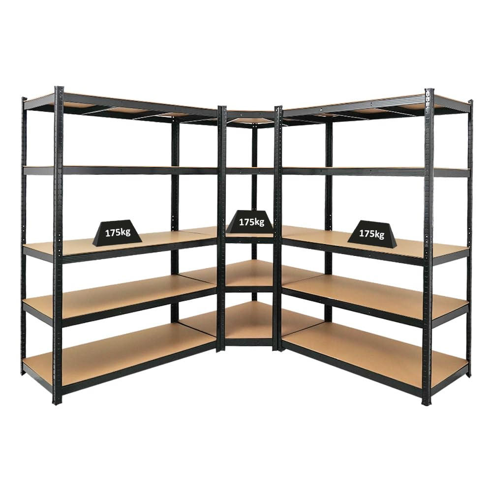 ECKREGAL Ragnar 2er-Set mit Schwerlastregal Taurus 180x210x60 cm Fachlast 175 kg Schwarz - Schwarz, Metall (120/180/60cm) - PROREGAL