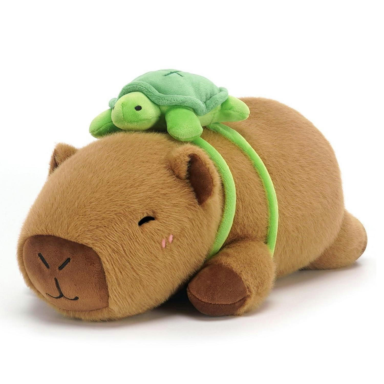 PLÜSCHTIER Capybara mit Schildkröte 35 cm - Braun, Textil (18/35cm)