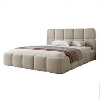 POLSTERBETT CERETTO 180x200 cm Kaltbeige Bouclé (Stoff Quelle) - mit Bettkasten und Holzlattenrost - Beige, Holzwerkstoff/Textil (180/200cm) - Ravio