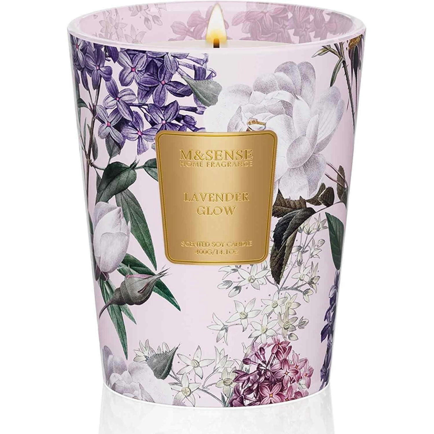DUFTKERZE Lavendel 400 g Sojawachskerze 75 Std. Brenndauer - Multicolor, Paraffin (12cm)