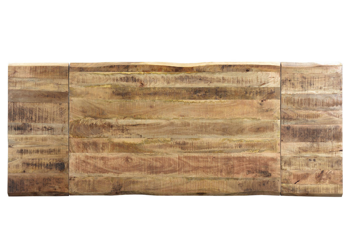ESSTISCH LORE Holz Akazie - Schwarz/Naturfarben, Holz/Metall (140/90/77cm) - KAWOLA