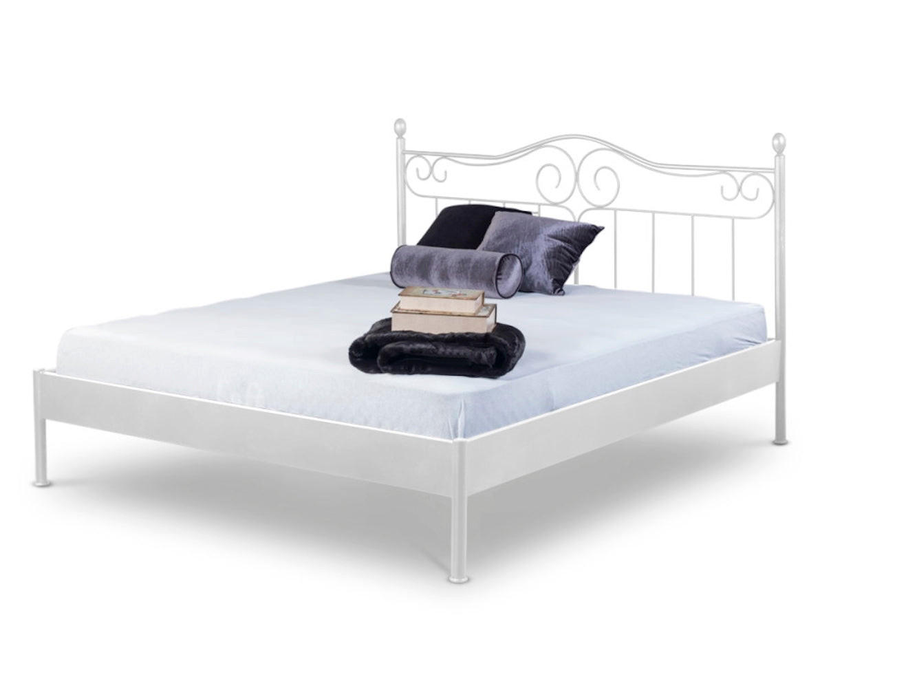 BED BOX Metallbett Weiß 180x220 cm