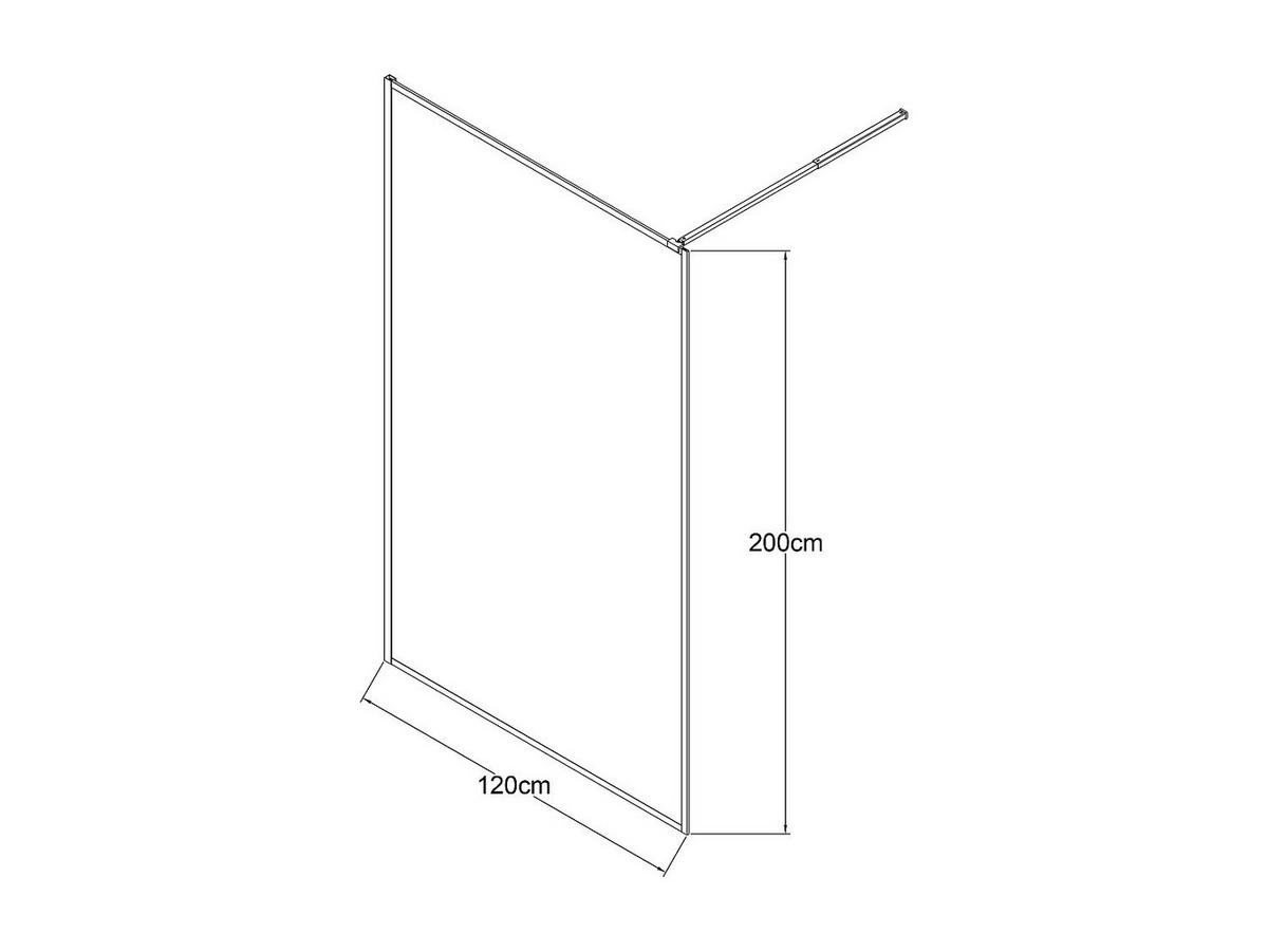 DUSCHTRENNWAND Seitenwand italienische Dusche - 120 x 200 cm - Sicherheitsglas - Goldfarben - AMBERI - Goldfarben, Metall (120/200cm) - Vente-Unique