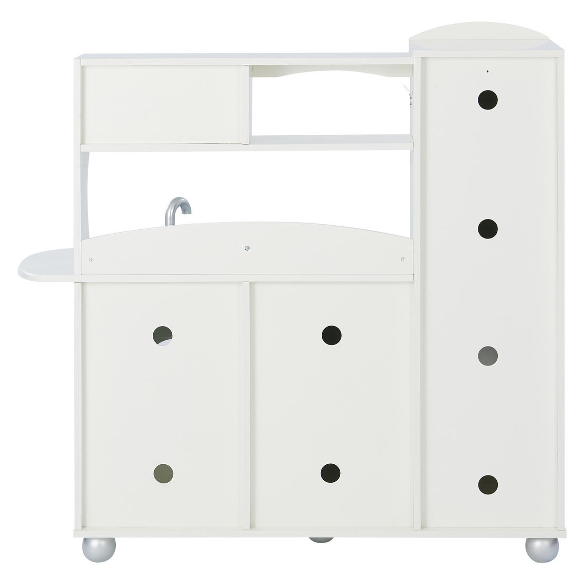 HOLZ-SPIELKÜCHE Westchester Retro Kinderküche, Elfenbein, 93cm - Gelb, Holz (29/97/93cm) - Teamson Kids