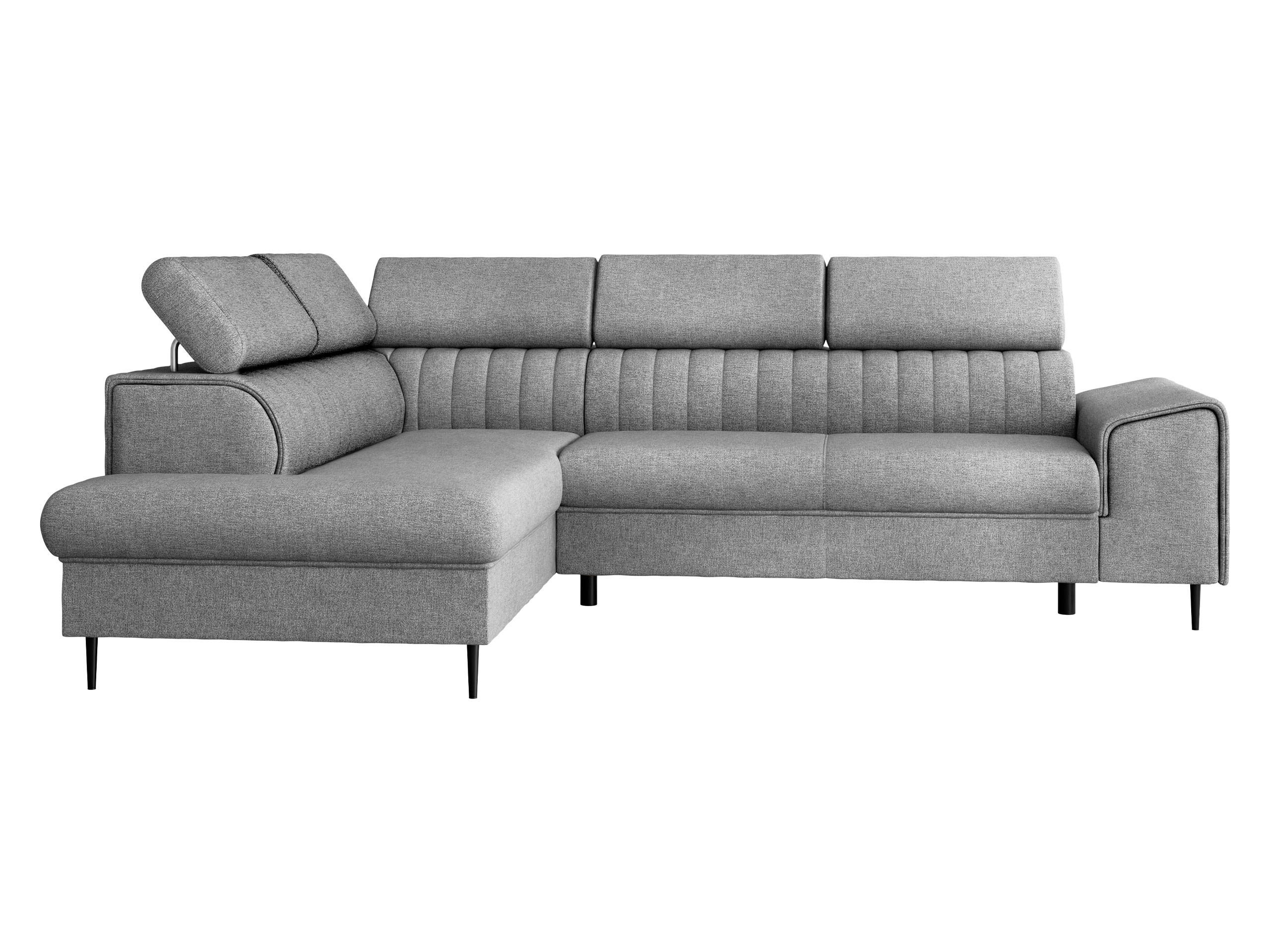ECKSOFA Kadurin, Seite: Links - Hellgrau/Schwarz, Holz/Kunststoff (276/206cm) - MIRJAN24