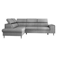 ECKSOFA Kadurin, Seite: Links - Hellgrau/Schwarz, Holz/Kunststoff (276/206cm) - MIRJAN24