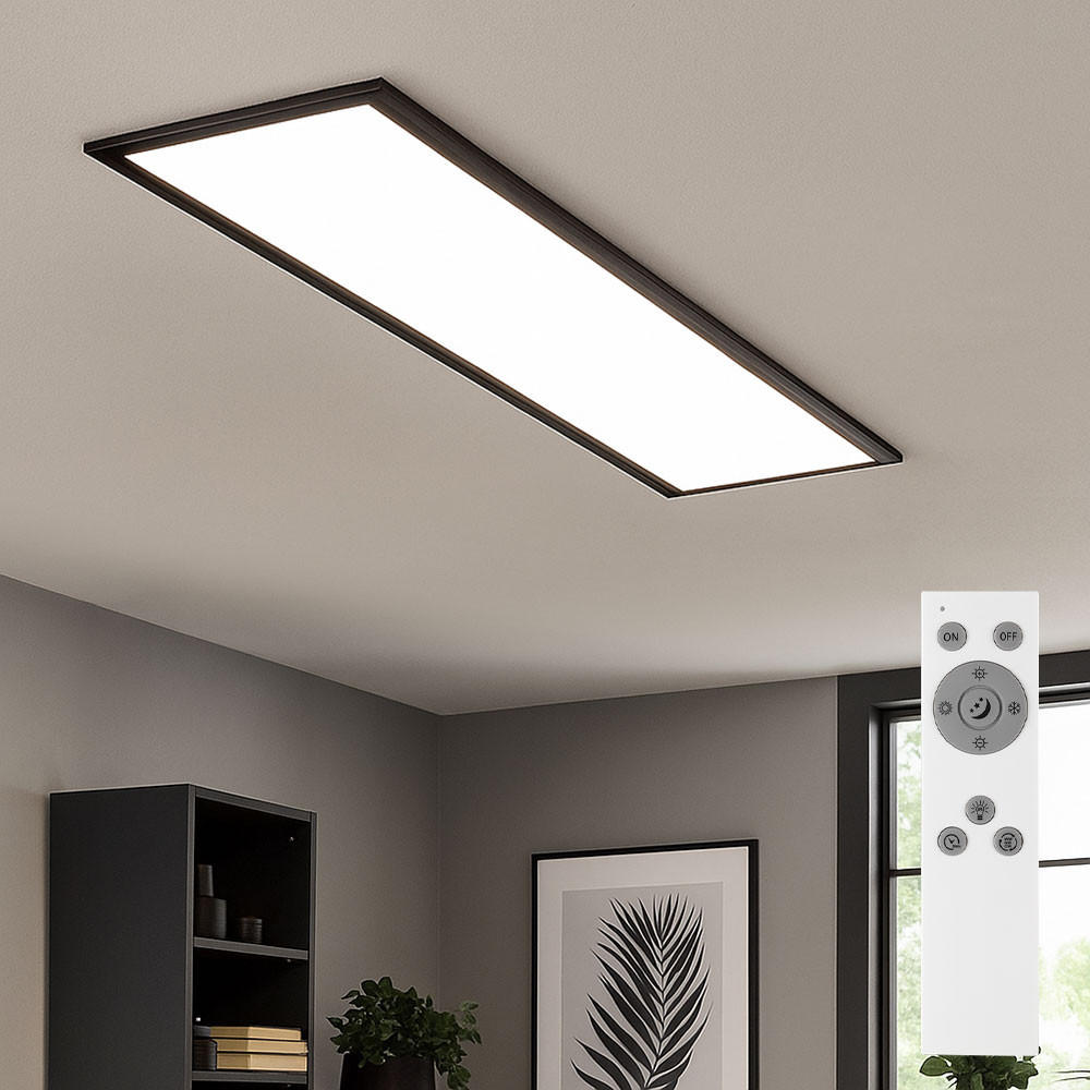 LED AUFBAU PANEL Schwarz - Schwarz, Metall (100/25/8cm) - Briloner