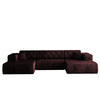 ECKSOFA LUX U-Form, Gesteppt, Stoff Whisper, Rotwein - Dunkelgrau, Holz/Textil (350/171cm) - Kaiser Möbel