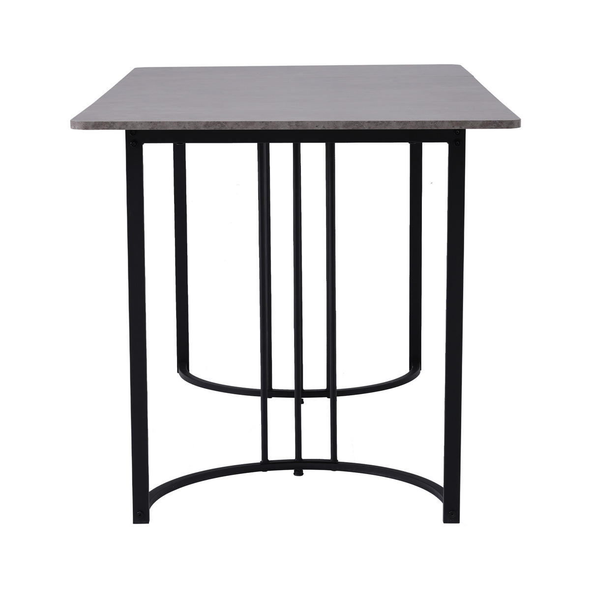 ESSTISCH 80/140/75 cm Grau mit Marmormuster MDF-Tischplatte Metallgestell verstellbare Füße - Grau, Holzwerkstoff (140/80/75cm) - OKWISH