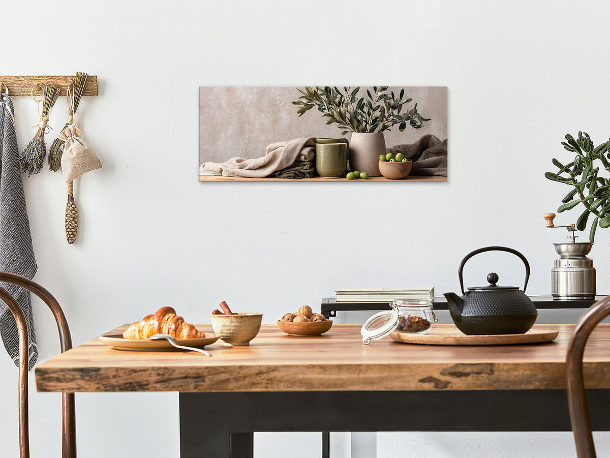 GLASBILD 30x80 cm Stillleben Esszimmer beige - Beige, Glas (80/30cm) - artissimo