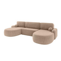 WOHNLANDSCHAFT mit Schlaffunktion und Bettkasten LIRA-U - 335x172x89 Dunkelbeige - Cappuccino, Holzwerkstoff/Textil (335/89/172cm) - ALTDECOR