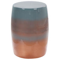 BEISTELLTISCH Metall goldbraun/blau rund 26 cm Fraguita - Blau/Braun, Metall (40/40/40cm) - Beliani