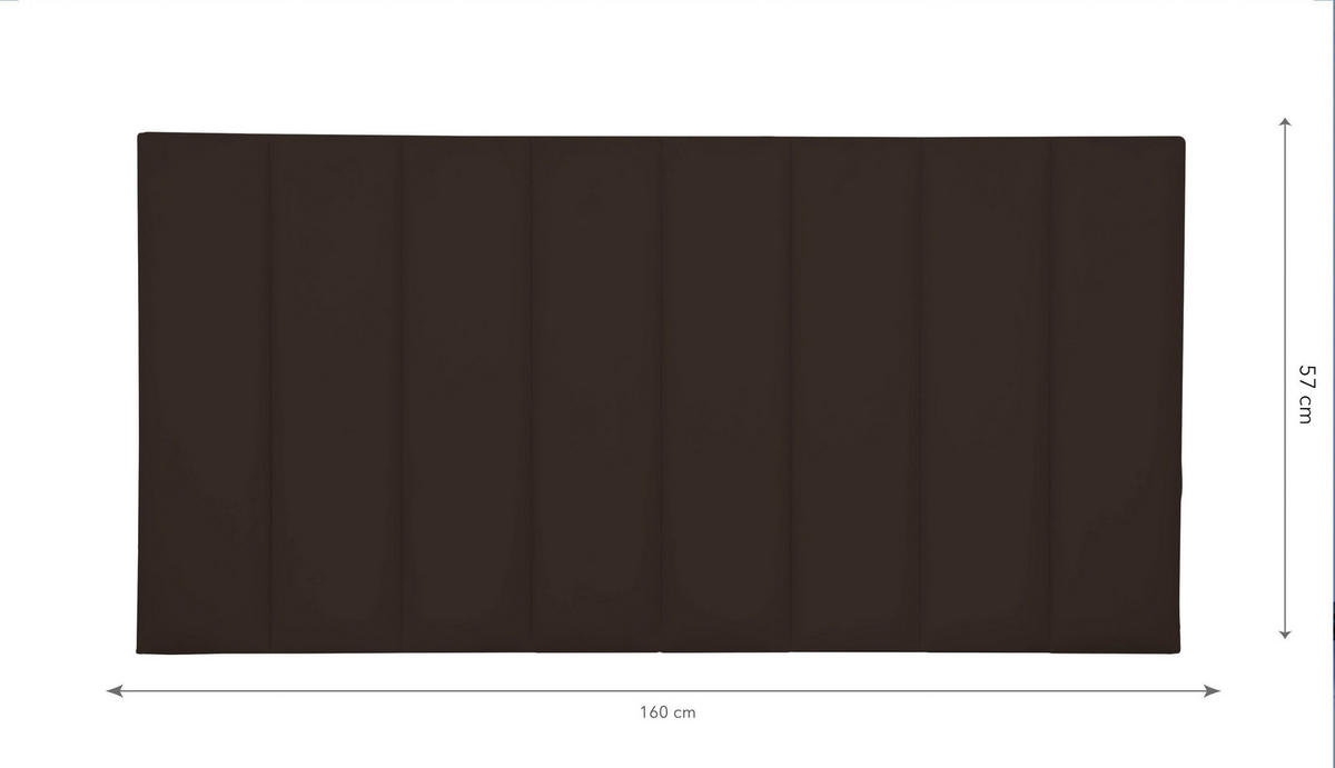 KOPFTEIL Gepolstertes aus Samt Erdfarben 160/57/8 cm NILA - Graubraun, Textil (160/57/8cm) - RNT By Really Nice Things