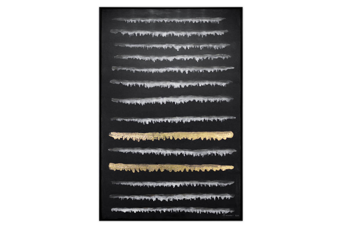 ACRYLBILD HANDGEMALT Schwarz 83/123 cm - Schwarz, Textil (82.5/122.5cm) - KUNSTLOFT