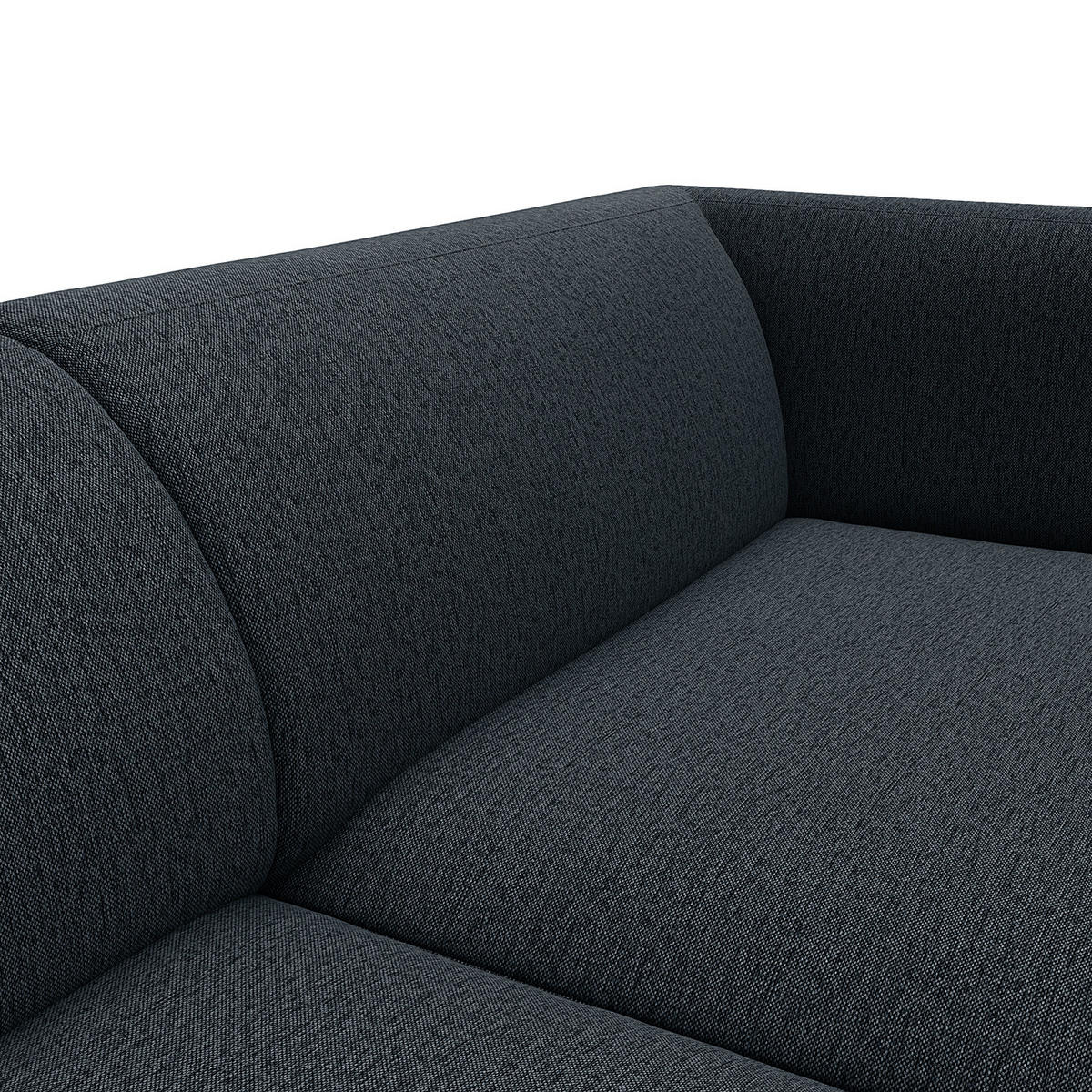 1,5-SITZER ECKSOFA mit Longchair - Schwarz/Grau, Textil/Metall (211/148cm) - home24