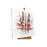 ÖLGEMÄLDE 80/80 cm - Silberfarben, Holz/Textil (1.6/80cm) - KUNSTLOFT