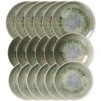 TELLER-SET Cecina Jade 18er Set - Beige/Grün, Keramik (1/1/1cm) - Ritzenhoff Breker