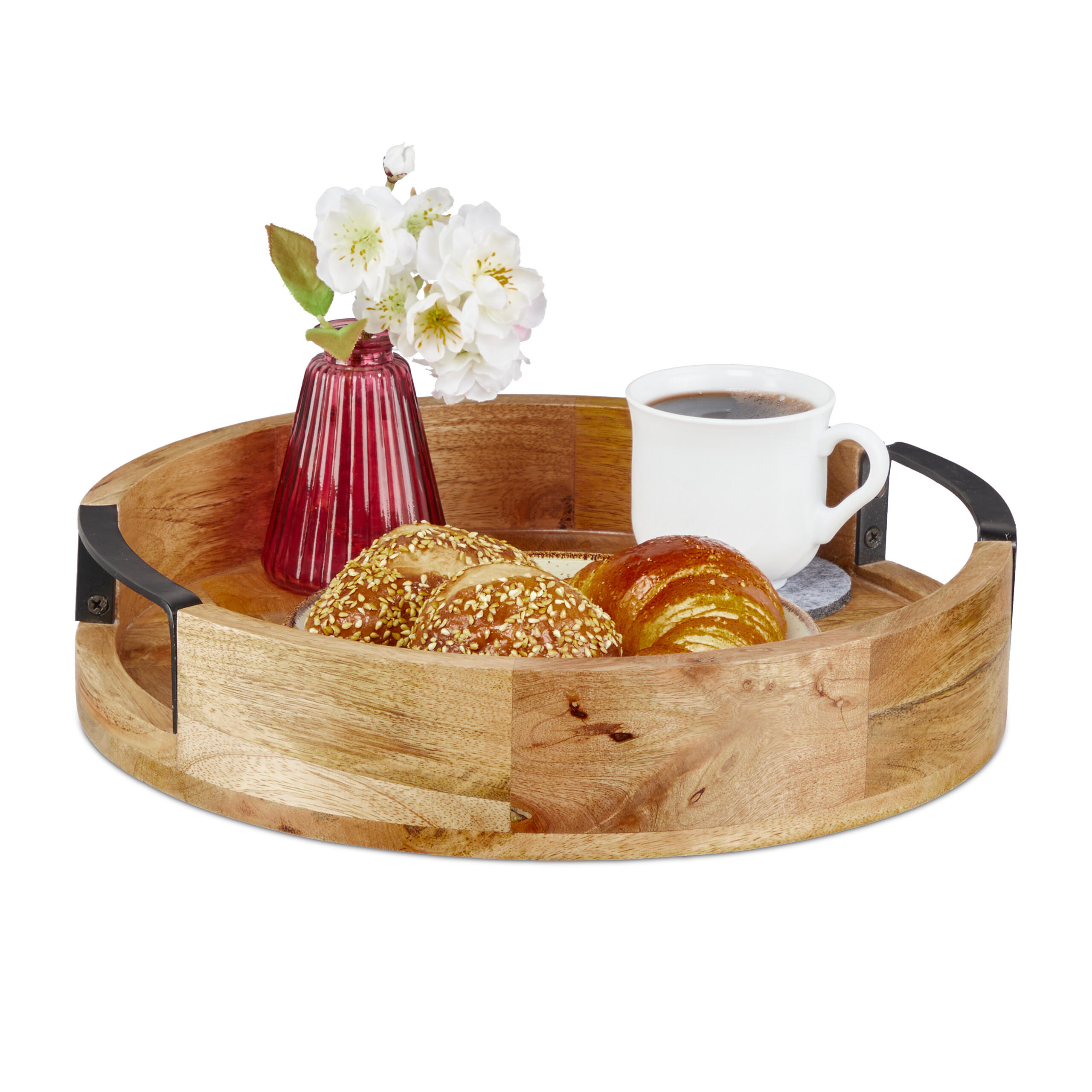 TABLETT - Hellbraun, Holz/Metall (7.5cm) - Relaxdays