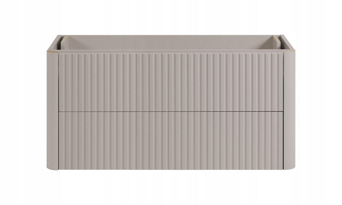 WASCHBECKENUNTERSCHRANK LINEA hängend geriffelt Kaschmir matt 100/48/44 cm - Kaschmir, Holzwerkstoff (100/48.4/43.7cm) - Rodan
