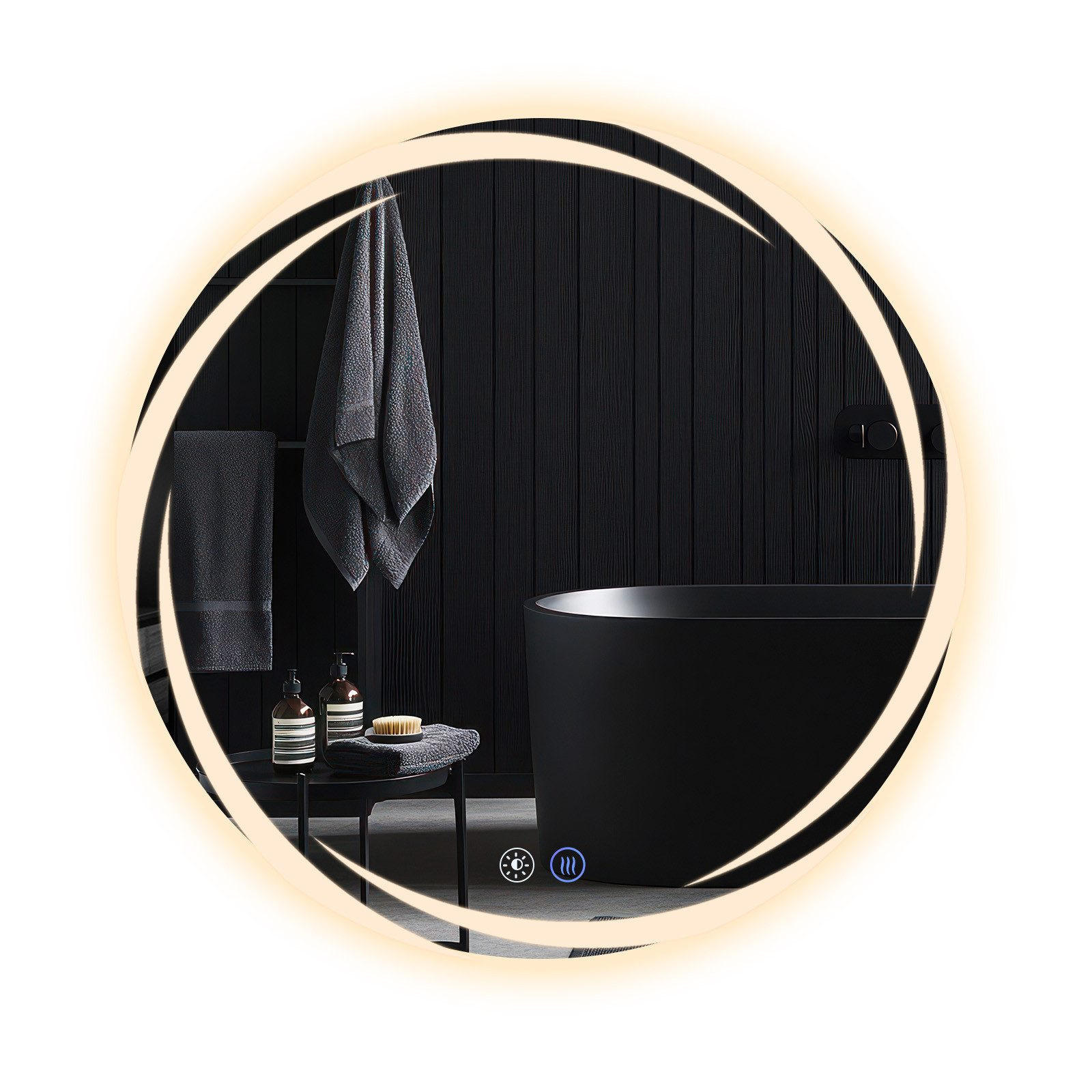 Nettlife KOUPELNOVÉ zrcadlo Redick s LED osvětlením Ø80 cm