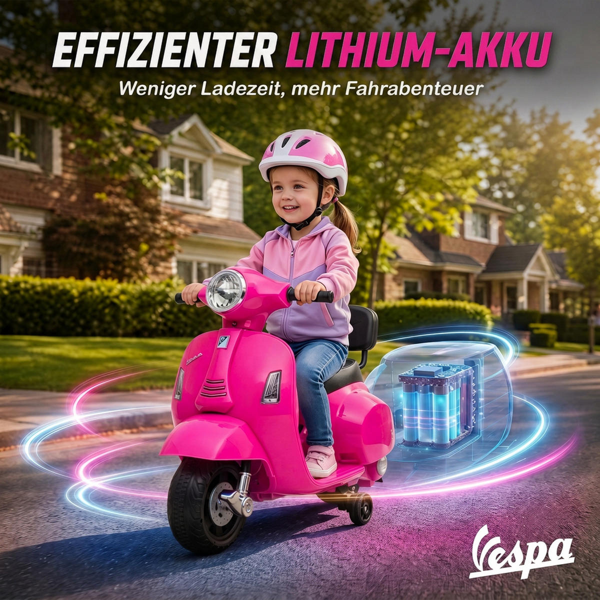 KINDERMOTORRAD Kunststoff Stahl Rosa - Rosa, Kunststoff (66.5/38/52cm) - AIYAPLAY