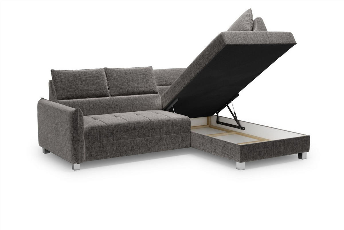 ECKSOFA Marno - Schieferfarben, Holzwerkstoff/Textil (260/200cm) - Fun Möbel