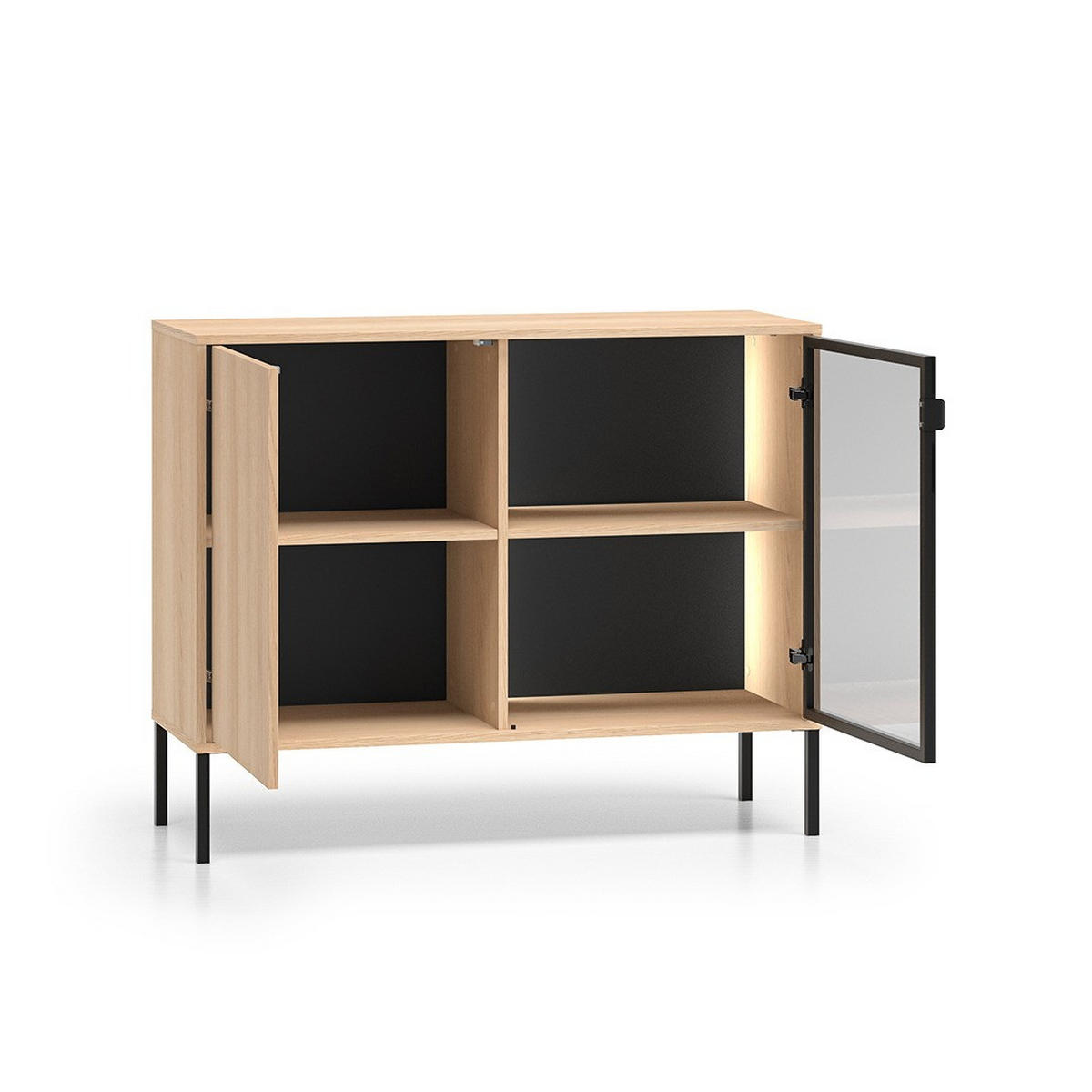 SIDEBOARD Paige Holz und Schwarz - Schwarz, Holzwerkstoff (107/86/40cm) - Petits-meubles