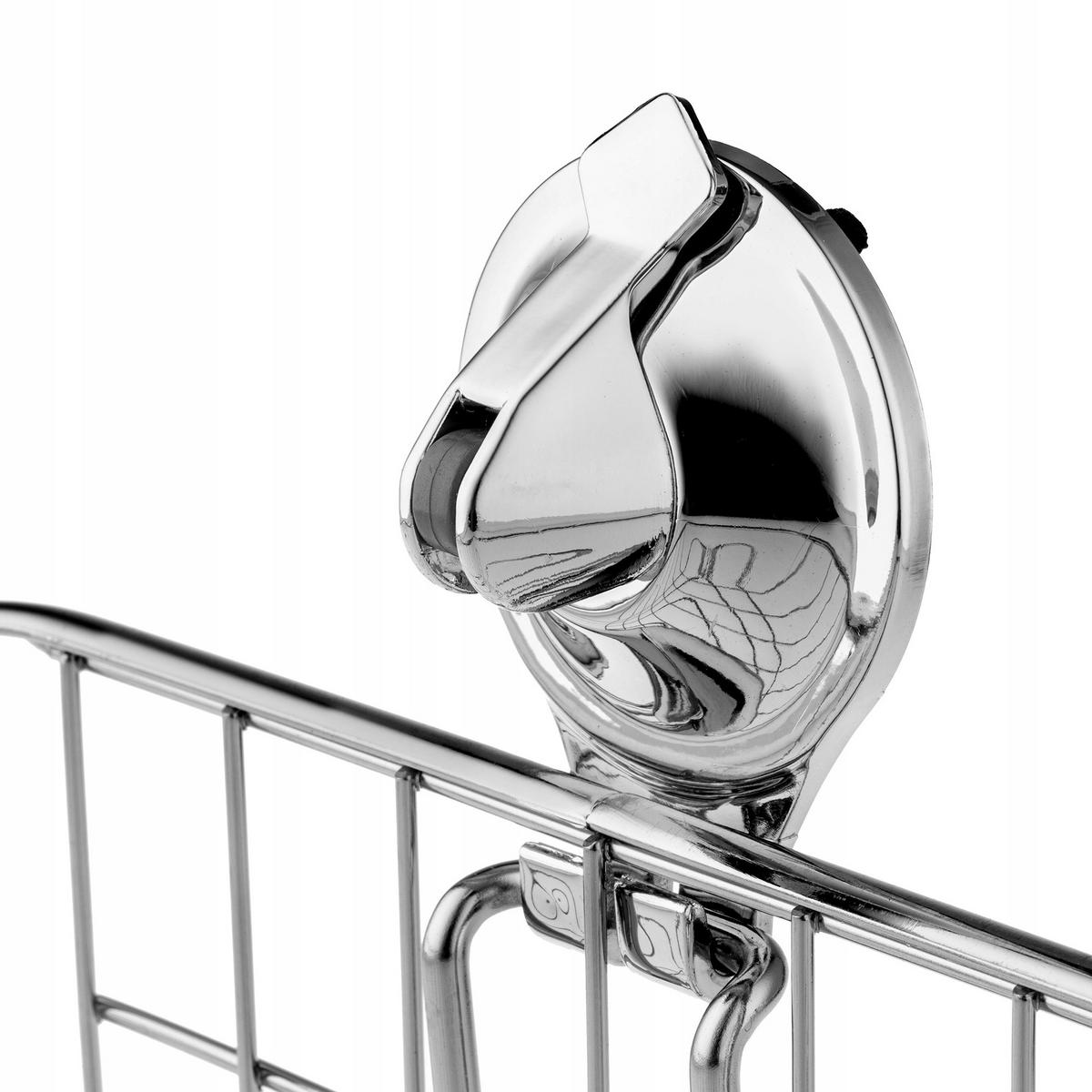 BADEZIMMERREGAL mit Saugnäpfen Torma 20 cm, silber - Silberfarben, Metall (10/18cm) - KADAX
