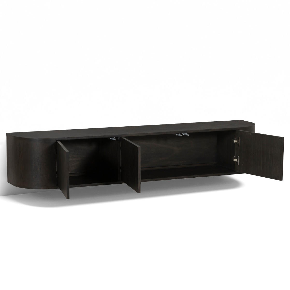 TV-MÖBEL Novero Braun 35/180/33 cm - Dunkelbraun, Holz (180/33/35cm) - Livingfurn