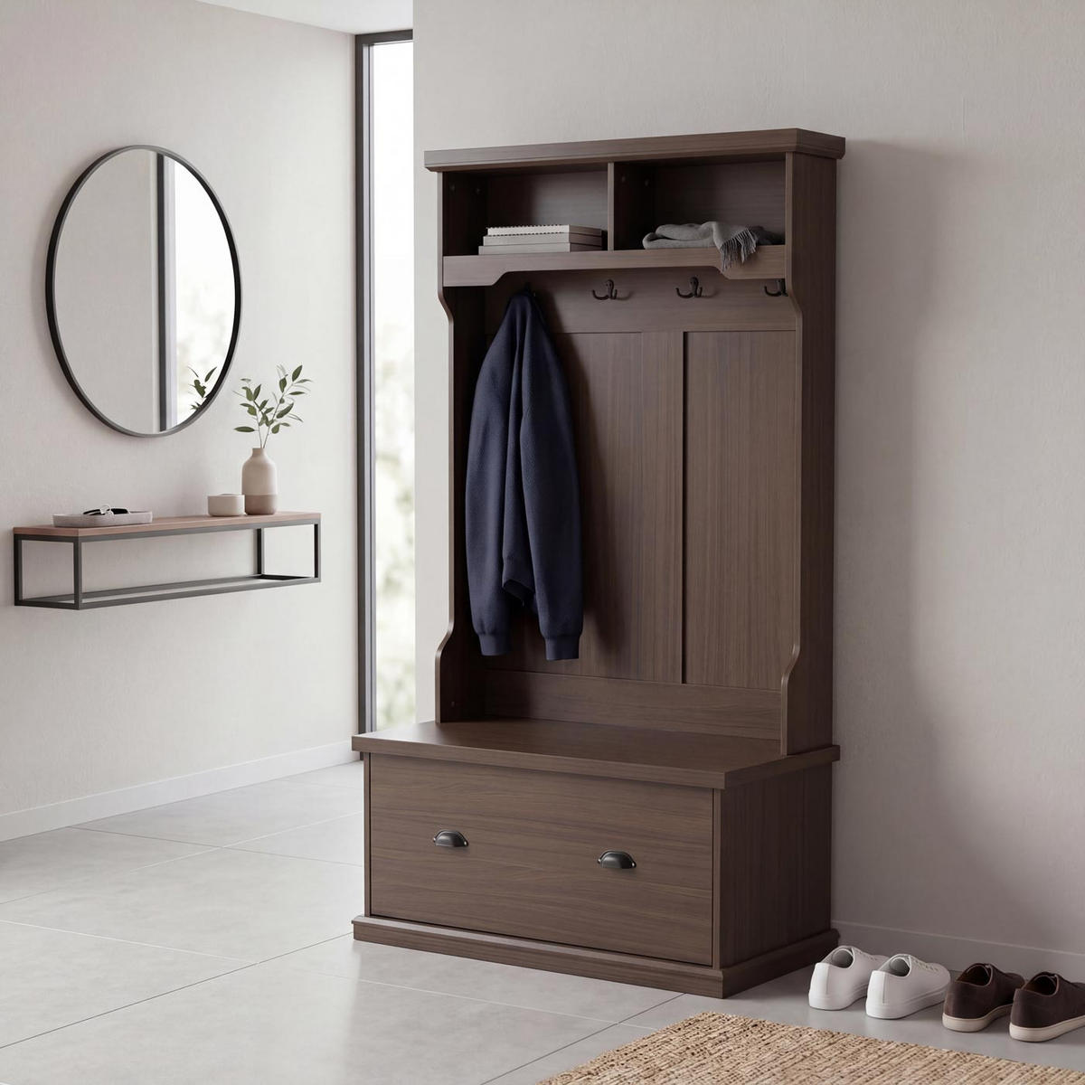 GARDEROBE Braun - Braun, Holz (100/163/47cm) - MCW