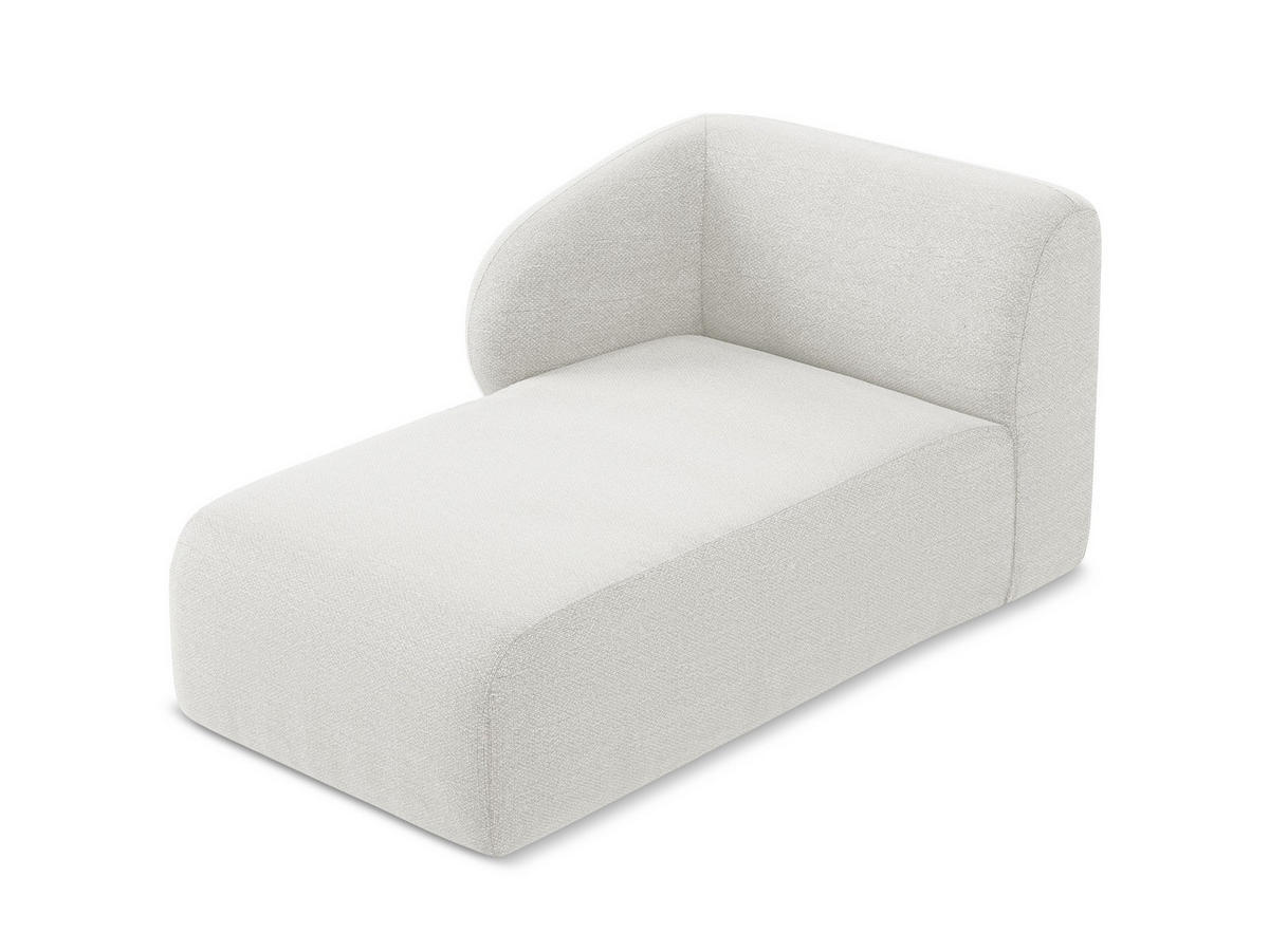 SOFAELEMENT Links Bouclé Stoff Weiß - Schwarz/Weiß, Holzwerkstoff/Kunststoff (91/75/166cm) - Makamii