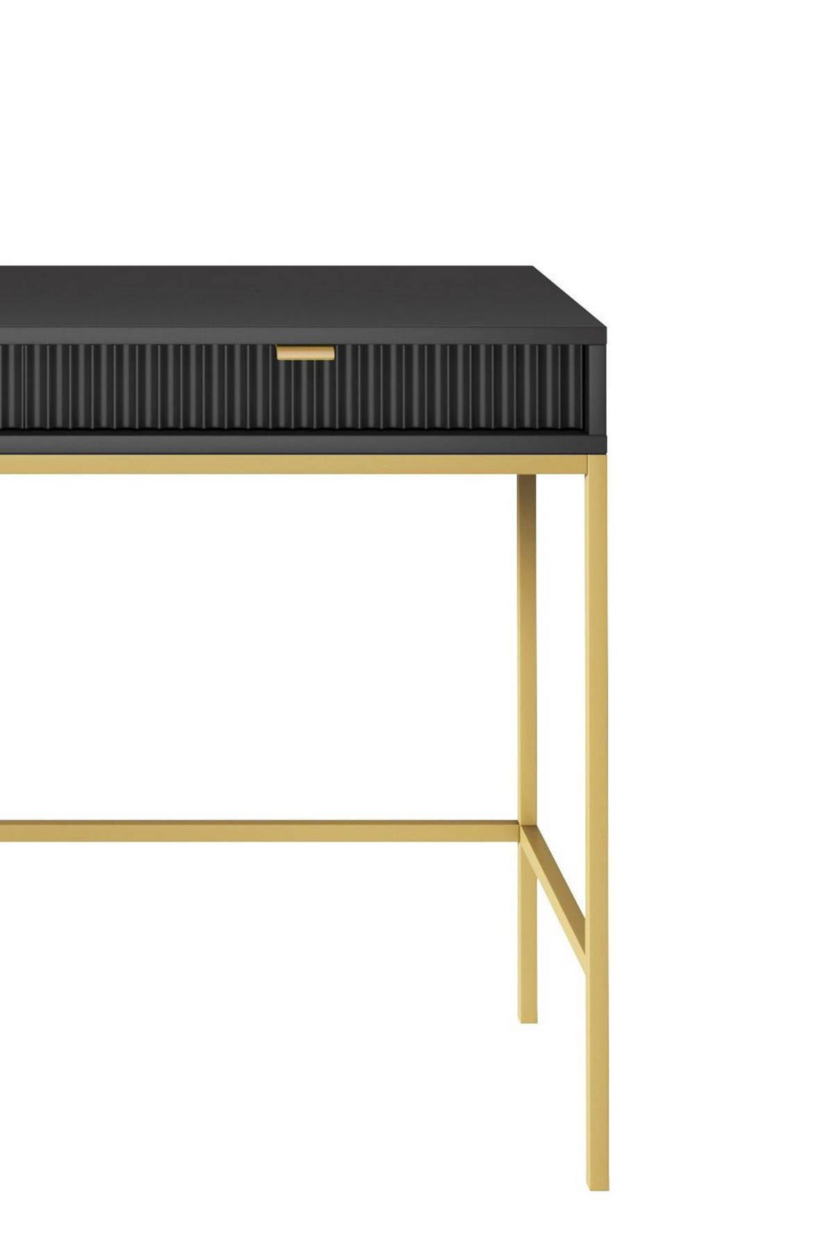 SCHMINKTISCH ZOVA Schwarz 104x77x50 cm Little table, Freistehend - Goldfarben/Schwarz, Holzwerkstoff/Metall (50/104/77cm) - DomoHome