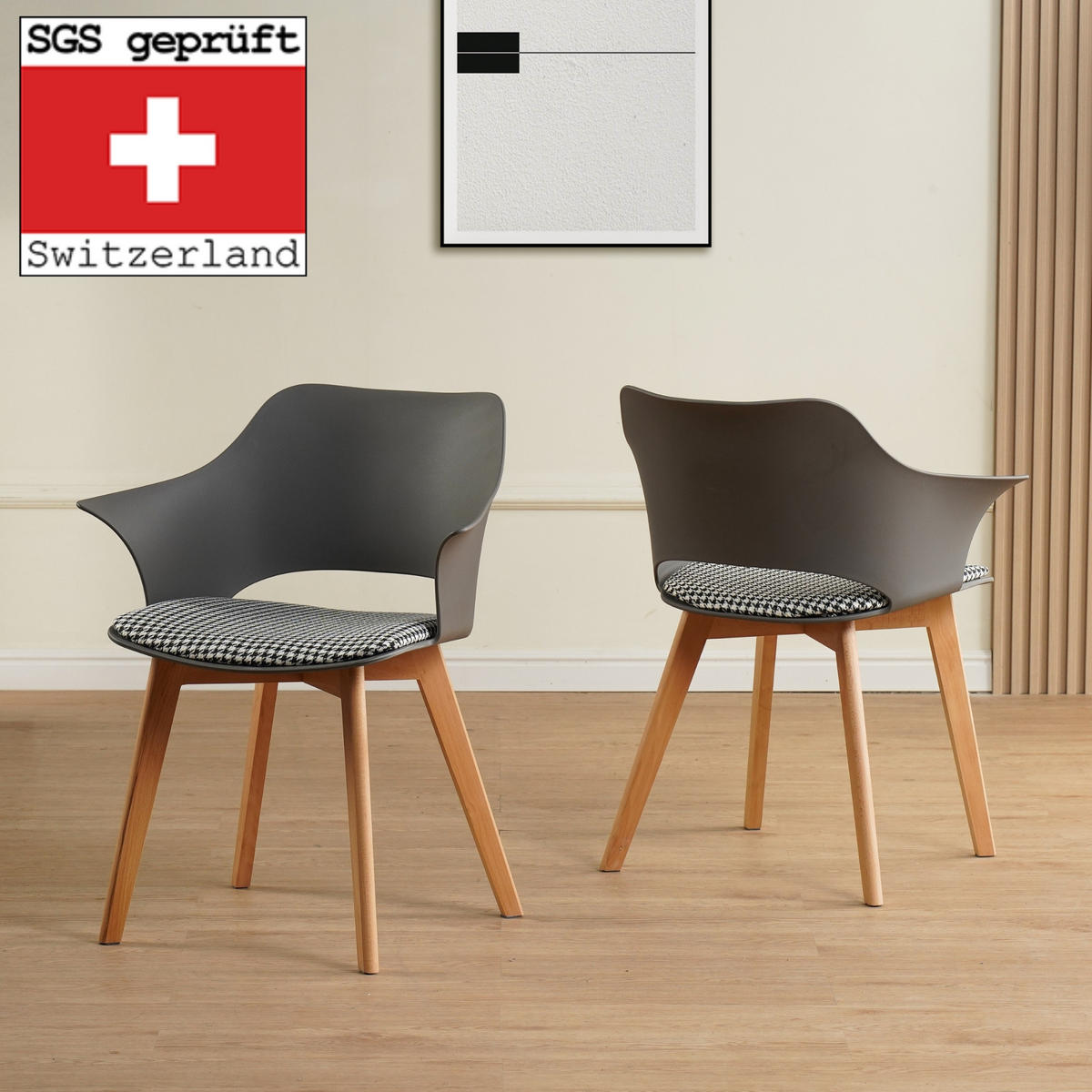 ESSZIMMERSTUHL AALBORG 4er-Set - Grau, Kunststoff (64/76/57cm) - Albatros