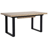 JÍDELNÍ STŮL Axis, obdélníkový, rozkládací, 160–240 cm, dubová barva - černá/barva dubu, kov (90/160/75cm) - Beautysofa