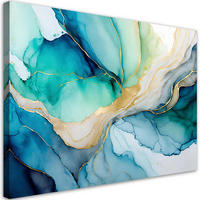 WANDBILD aquarell abstraktion blau - Blau, Textil (60/40cm) - Feeby