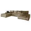 WOHNLANDSCHAFT Caro - Beige/Silberfarben, Holz/Textil (394/80/213cm) - MIRJAN24