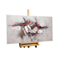 ACRYLBILD HANDGEMALT 140/70 cm - Taupe/Rot, Holz/Textil (2.06/70cm) - KUNSTLOFT
