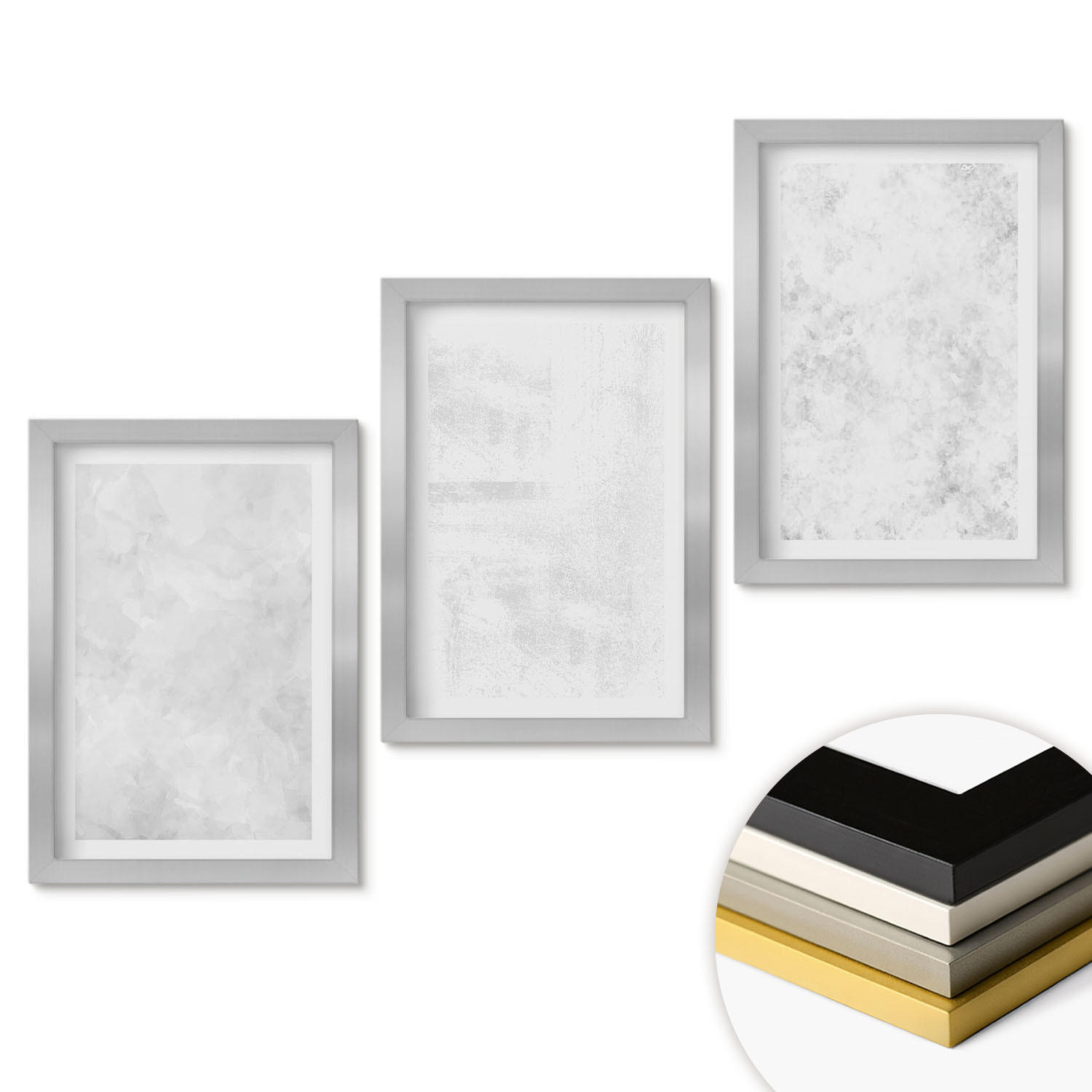 ArtPrintCave Wandbilder Silber 20x30 cm