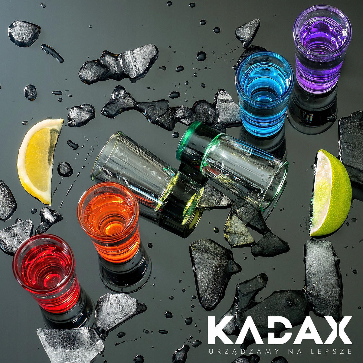 SCHNAPSGLÄSER, Mehrfarbig, 28 ml, 6 Stück - Blau/Gelb, Glas (0.028L) - KADAX