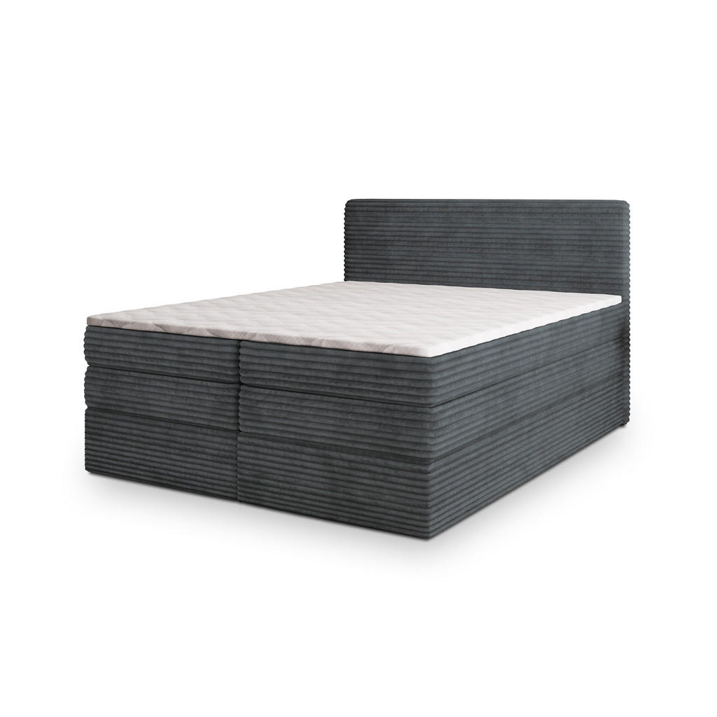 MASSENO POSTEL BOXSPRING LUNERA 180x200 cm, s matrací a úložným prostorem, grafitová