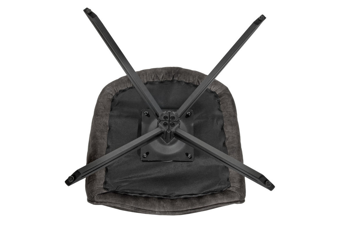 DREHSTUHL SAMOS - Nussbaumfarben/Schwarz, Textil/Metall (40/82/46cm) - SAM