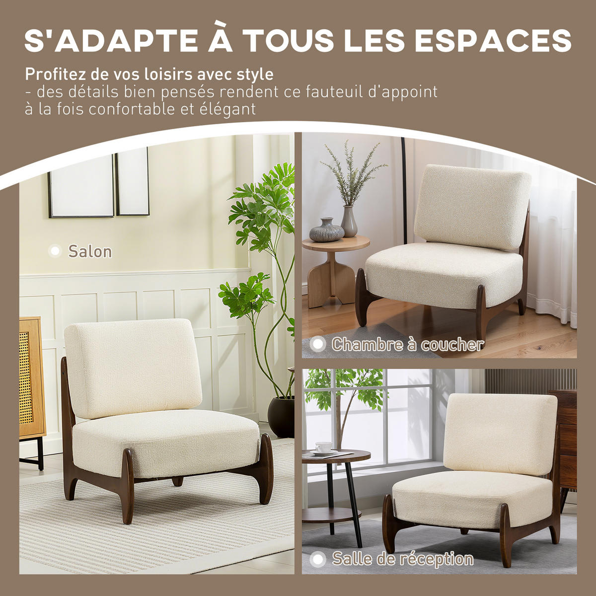SESSEL DE-13303 Chenille-Stoff & dickes Polster Creme - Creme, Holz (72/81/73.5cm) - ComfortXL