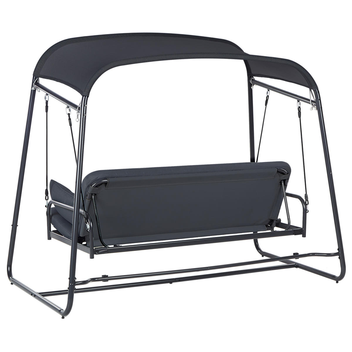 HOLLYWOODSCHAUKEL Grau Marsciano - Grau, Metall (217/182/129cm) - Beliani